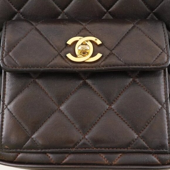 CHANEL Matelasse Backpack Daypack COCO Mark vintage Brown lambskin Women main image 9